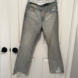 AG The Jodi Crop High-rise Slim Flare Crop Denim Size 24